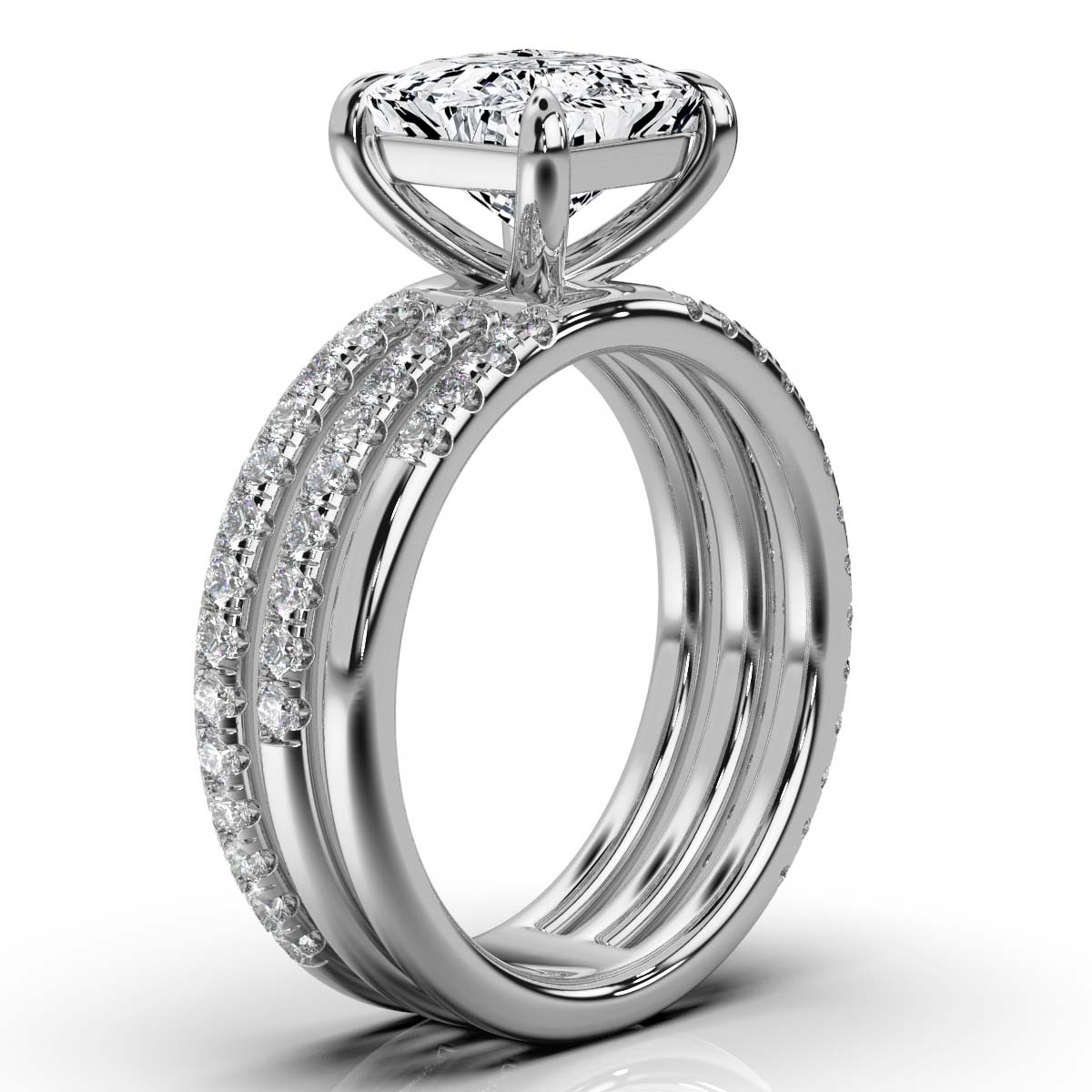 2.5ct Princess Lab Grown Diamond Engagement Ring (F+ Color) Platinum